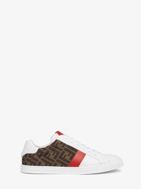 FENDI White leather low-tops