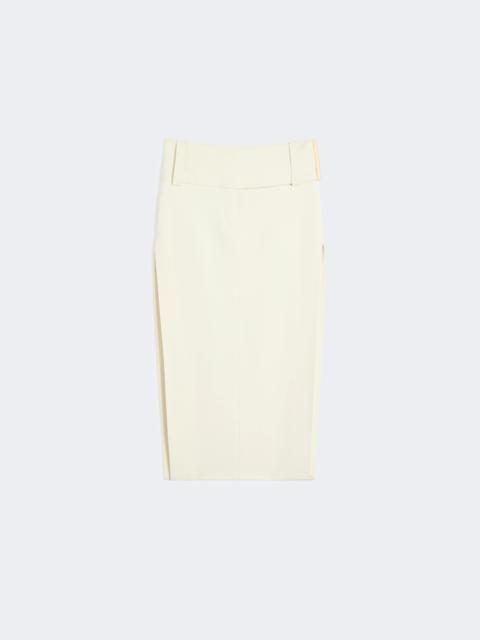 Sportmax FRONDA Long stretch viscose skirt - IVORY