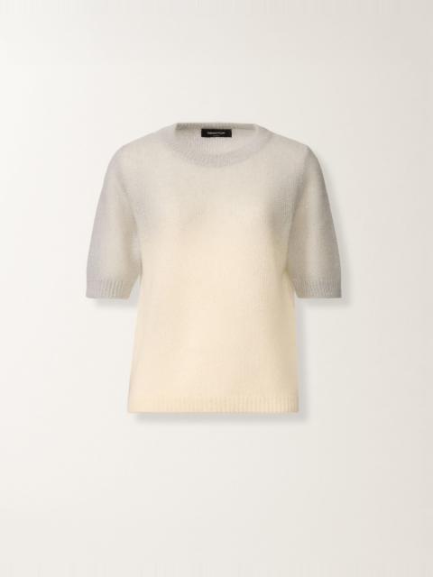 FABIANA FILIPPI Mohair sweater with sequins in shaded raffia and gray