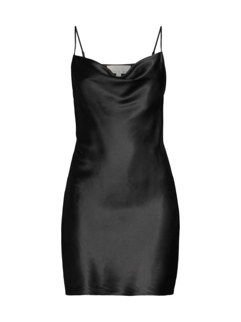 Fleur du Mal Women's Cowlneck Silk Slip - Black