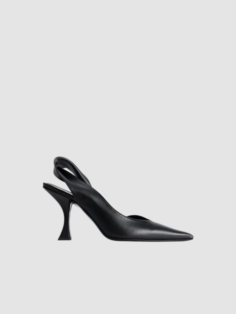 BY FAR Yasha Black Nappa Leather Slingback Pump