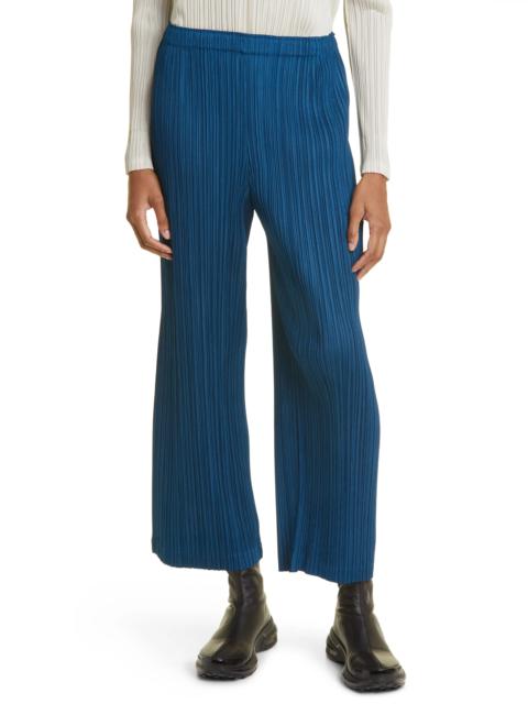 Pleats Please Issey Miyake Thicker Bottoms Pleated Wide Leg Crop Pants