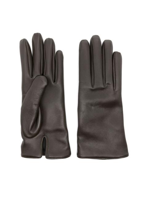 SAINT LAURENT Cassandre leather gloves