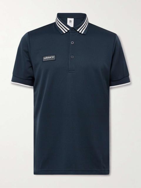 adidas Originals Striped Logo-Appliquéd Jersey Polo Shirt