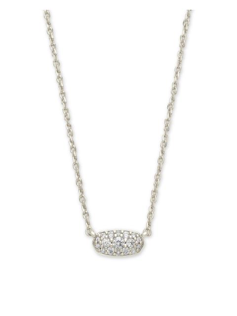 KENDRA SCOTT Grayson Silver Pendant Necklace in White CZ