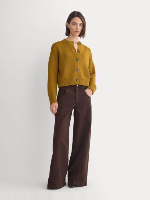 EVERLANE OPEN-KNIT CARDIGAN CREW IN ELEVATED COTTON