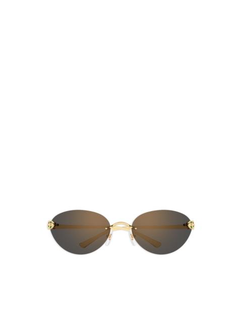 Cartier panther-detail oval sunglasses