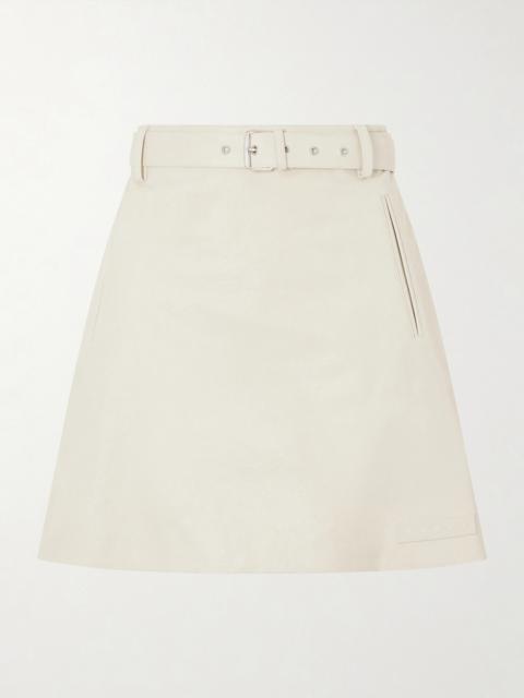 Marni Belted Striped Leather Mini Skirt