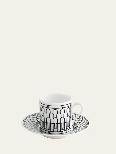 Hermès H Deco Coffee Cup and Saucer, 3 oz.