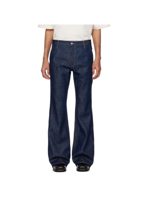 AMIRI Blue Raw Boot Cut Jeans