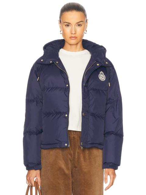 Sporty & Rich Crown Logo Hooded Down Jacket