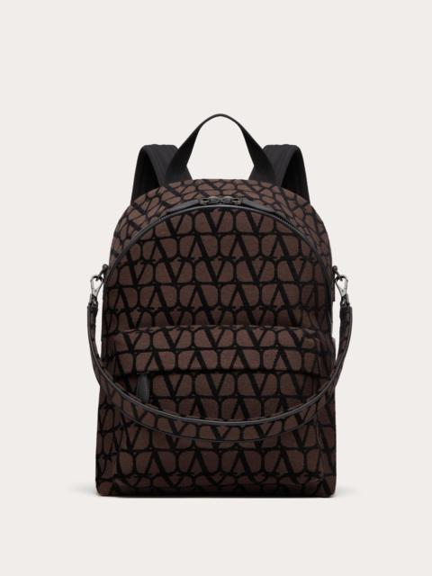 Valentino TOILE ICONOGRAPHE BACKPACK WITH LEATHER DETAILING