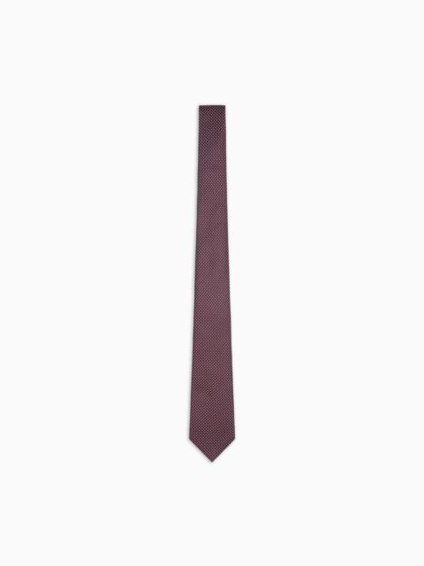 GIORGIO ARMANI SILK TIE WITH JACQUARD MICRO-PATTERN