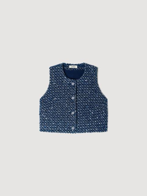 Sandro SEQUIN CROP TOP