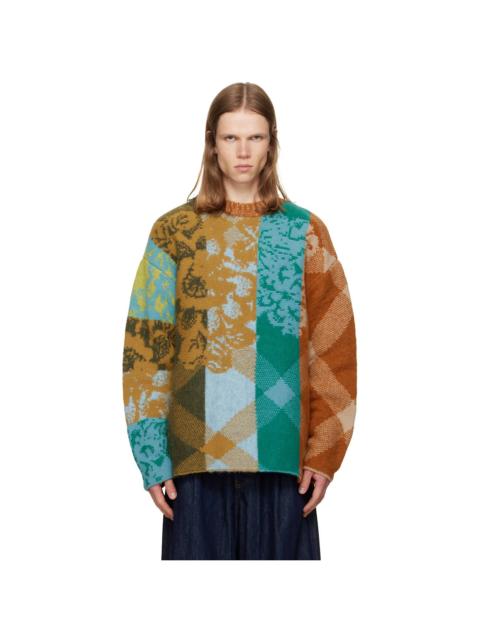 Dries Van Noten Multicolor Patchwork Wool Sweater