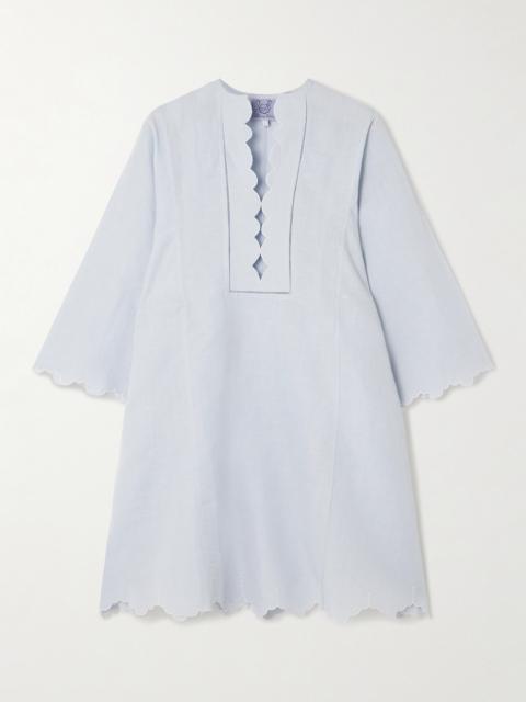 Thierry Colson Rachel Embroidered Cotton And Linen-blend Mini Dress