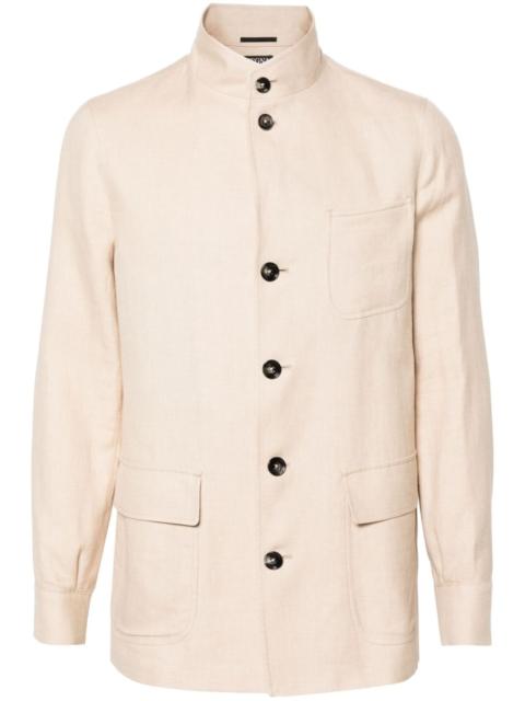 ZEGNA linen-blend shirt jacket