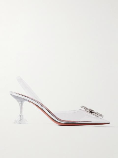 Amina Muaddi Begum Crystal-embellished Pvc Slingback Pumps