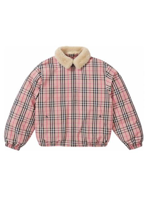 Supreme Supreme Burberry Shearling Collar Down Puffer Jacket Pink