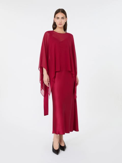 Max Mara NEBBIE Silk georgette cropped cape - RUBY