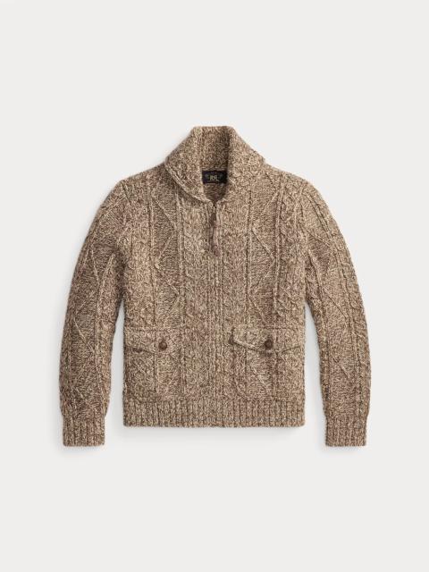 RRL by Ralph Lauren Cable Wool-Blend Full-Zip Sweater