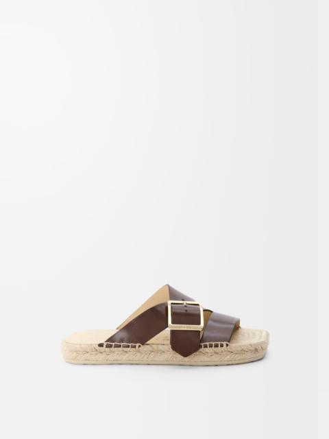 Loewe Petal espadrille slide in vegetable-tanned calfskin