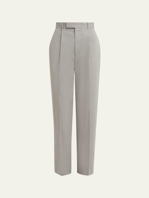 Jil Sander Pleated Cotton Straight-Leg Pants