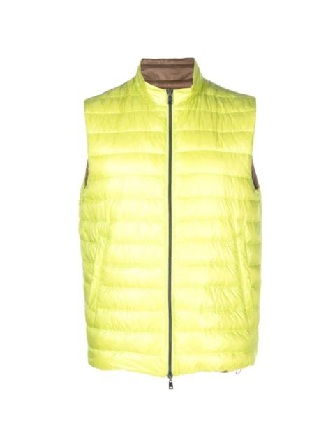 quilted reversible down gilet