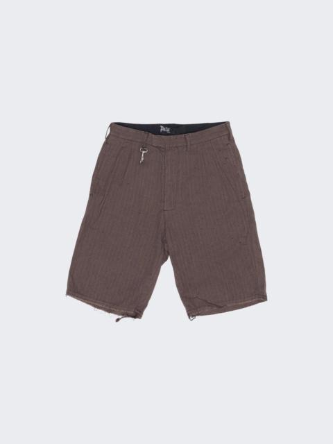 Paly Pleated Dress Short Brown