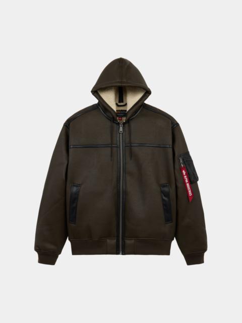 Nike MA-1 HOODED FAUX LEATHER BOMBER JACKET