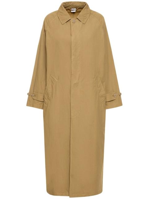 Cotton canvas long trench coat