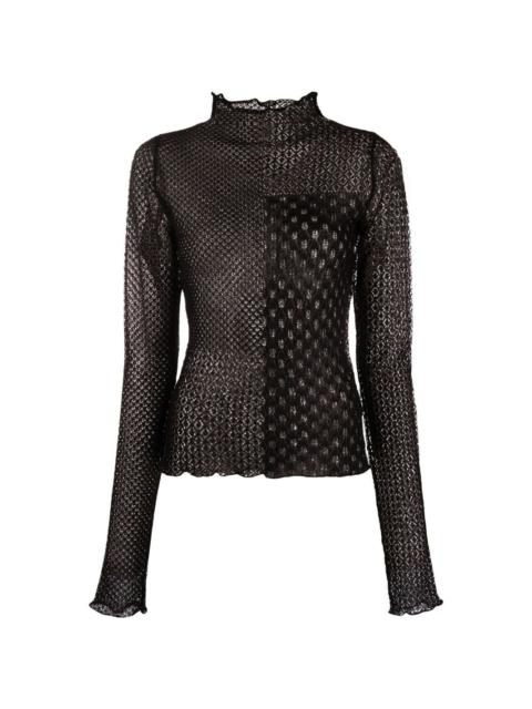 VERSACE JEANS COUTURE open-knit roll-neck jumper