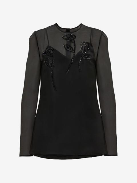 CAROLINA HERRERA floral-embroidered long-sleeve blouse