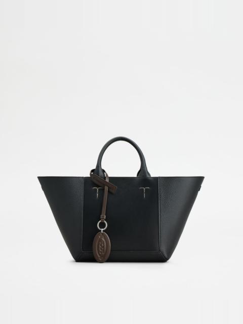 Tod's TOD'S DOUBLE UP SHOPPING BAG IN LEATHER SMALL - BLACK, BROWN