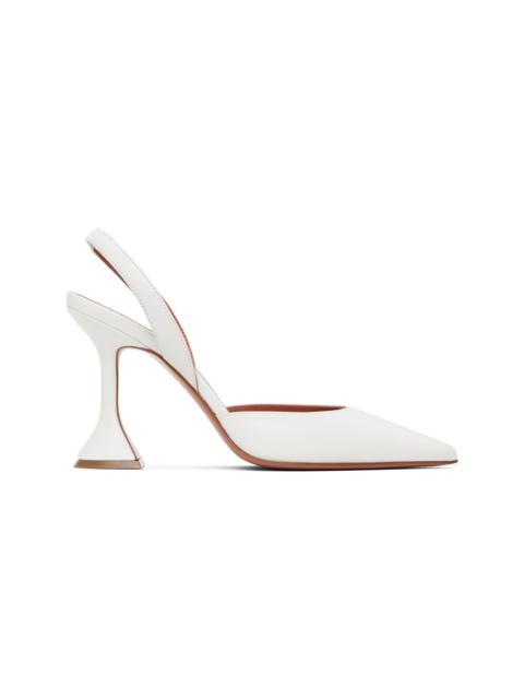 Amina Muaddi White Holli Sling 95 Heels