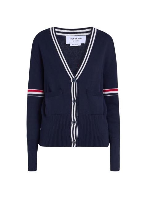 Thom Browne Women's Sailboat Jacquard V-Neck Cardigan - Navy