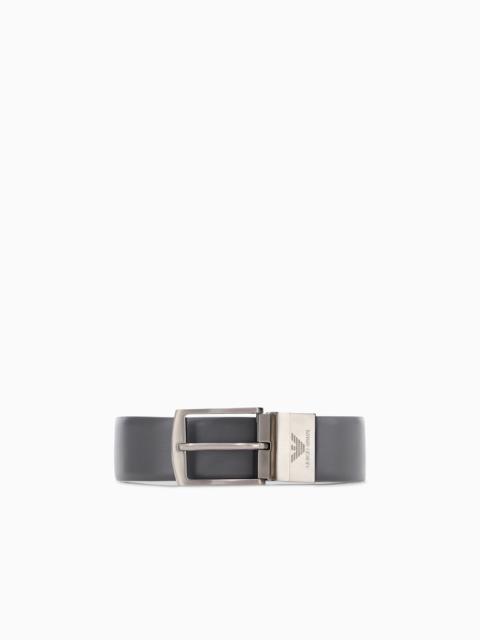 GIORGIO ARMANI GIORGIO ARMANI X KITH REVERSIBLE SMOOTH-LEATHER BELT