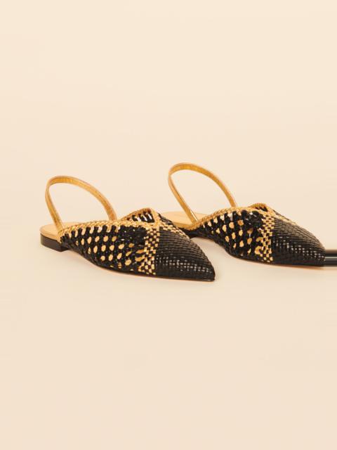 Sandro Woven leather slingbacks