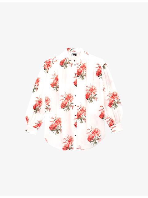 The Kooples Floral-Print Relaxed-Fit Woven Shirt