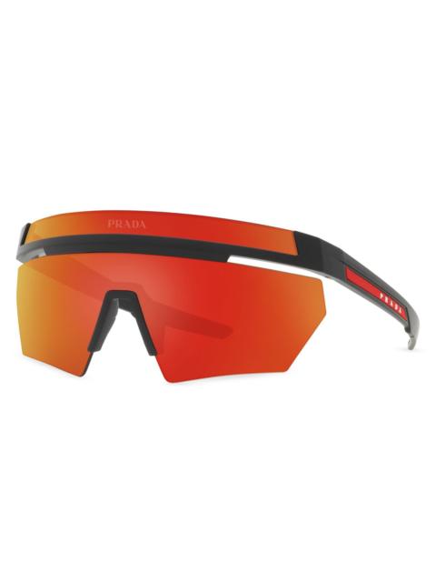 Prada Men's 60MM Shield Sunglasses - Orange