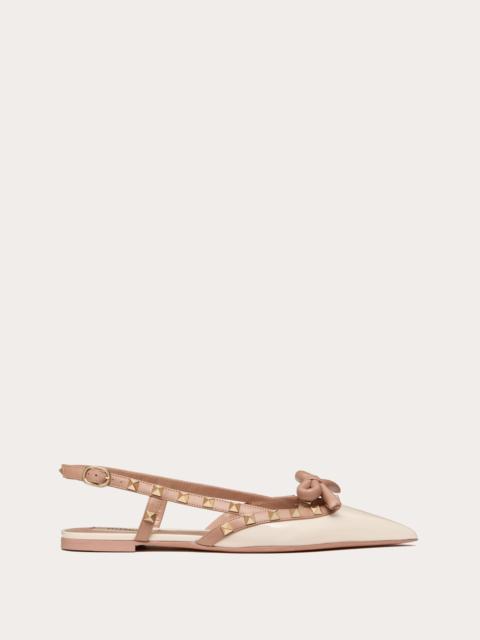 Valentino ROCKSTUD BOW SLINGBACK BALLERINAS IN PATENT LEATHER