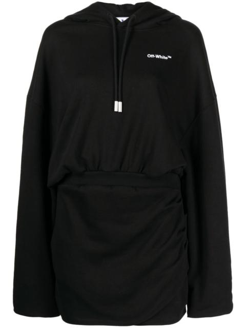 Off-White logo-embroidered cotton hoodie