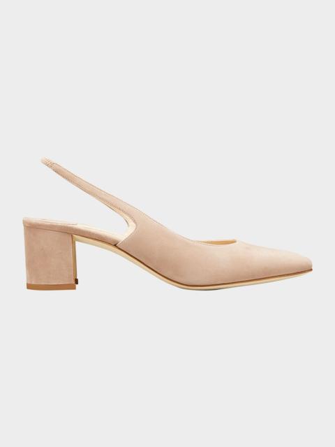 Manolo Blahnik 50mm Allurasa Suede Slingback Pump