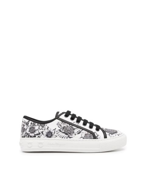 FERRAGAMO Borg floral-print sneakers