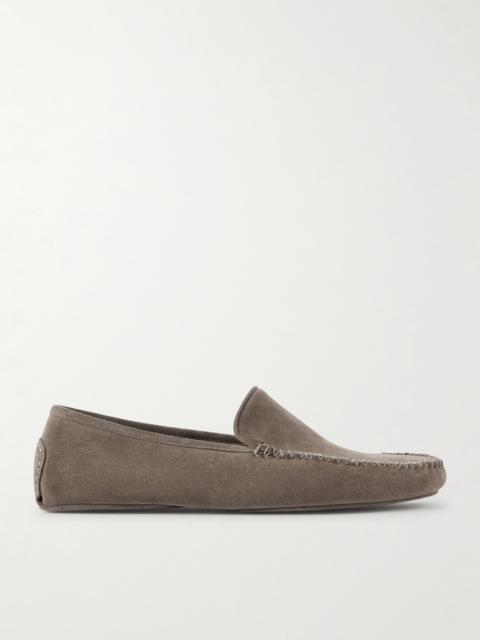 THOM SWEENEY Cashmere-Lined Suede Slippers