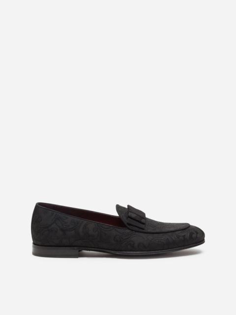 Dolce & Gabbana Jacquard slippers with bow-tie detail
