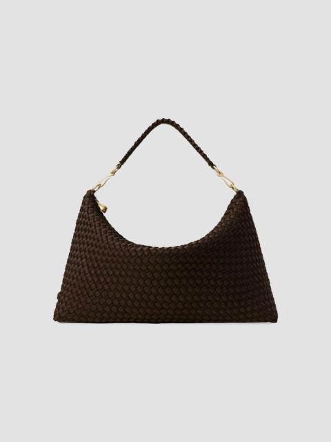 NAGHEDI Women's Porto Medium Half-Moon Shoulder Bag - Chocolate