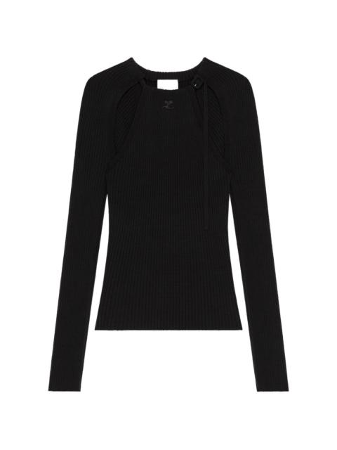 courrèges long-sleeve cut-out-detail T-shirt