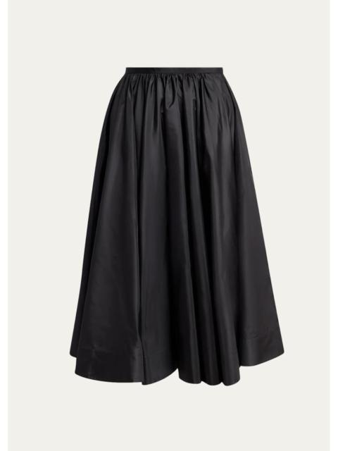 Valentino Silk Taffeta Full Midi Skirt