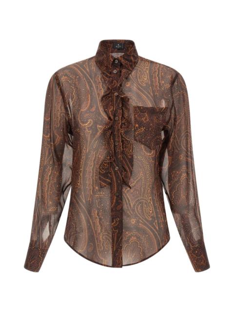 Etro paisley-print ruffled shirt